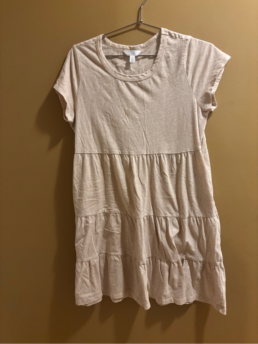 ⭐️⭐️Light Beige Tiered Short Sleeve Dress